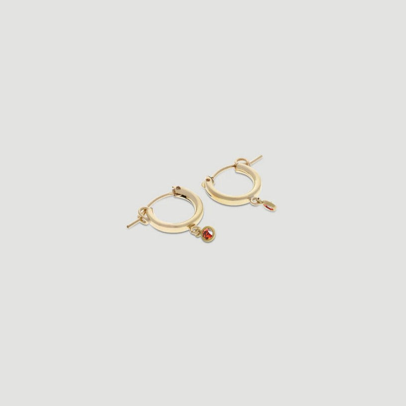 Mini Birthstone Hoop Earrings 13mm