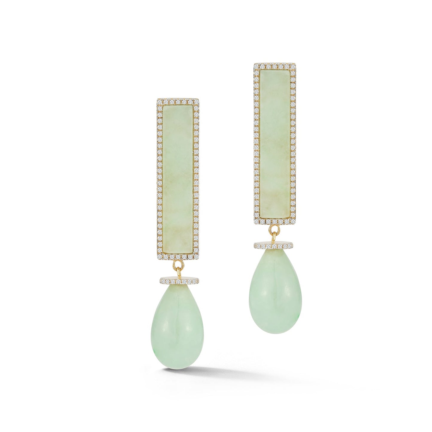 Jade and Gold 14kt Exclamation Earrings