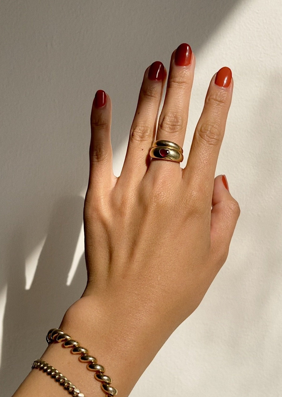 Heart Dome Ruby Ring for Baby