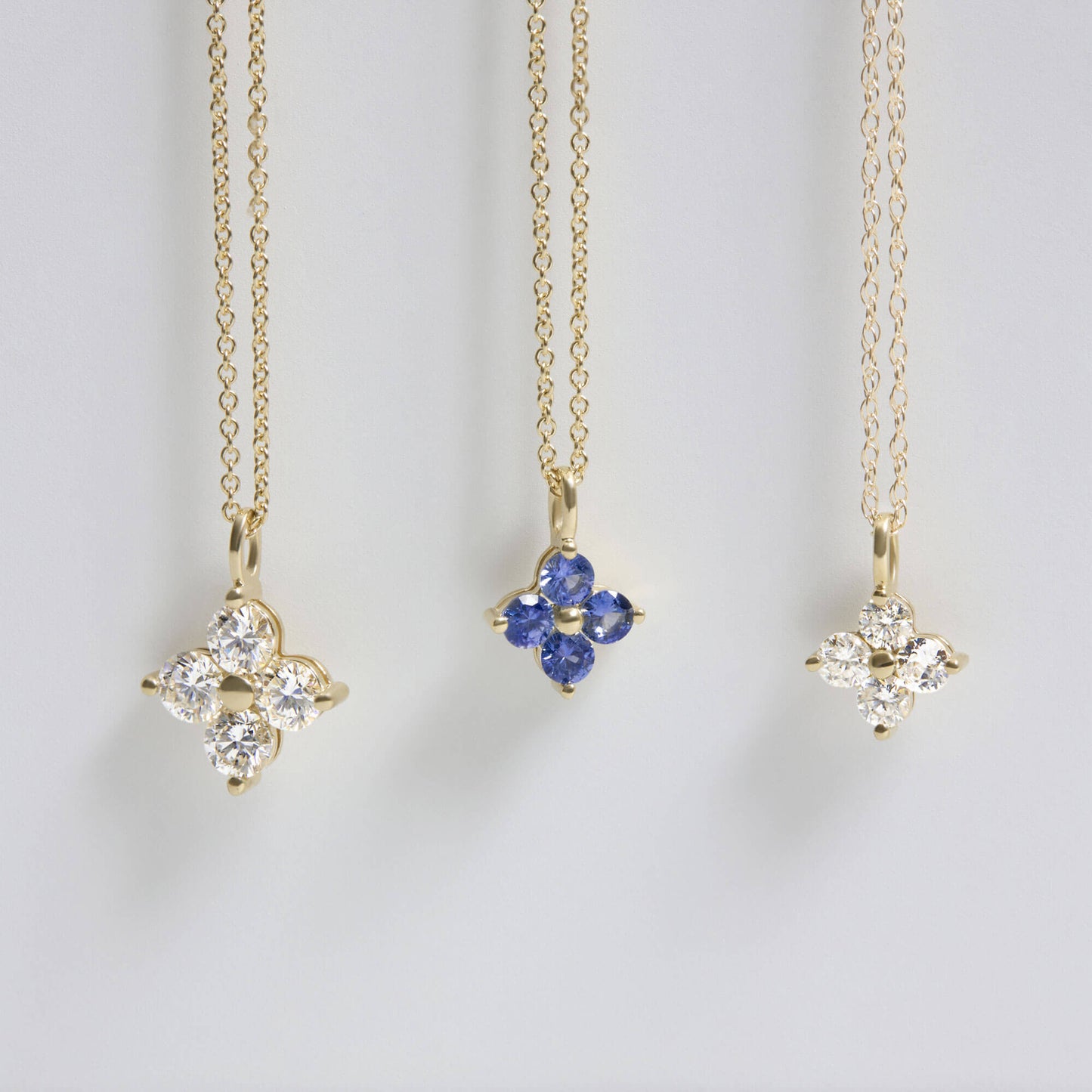 Lab Created Diamond Clover Necklace with 1CTW