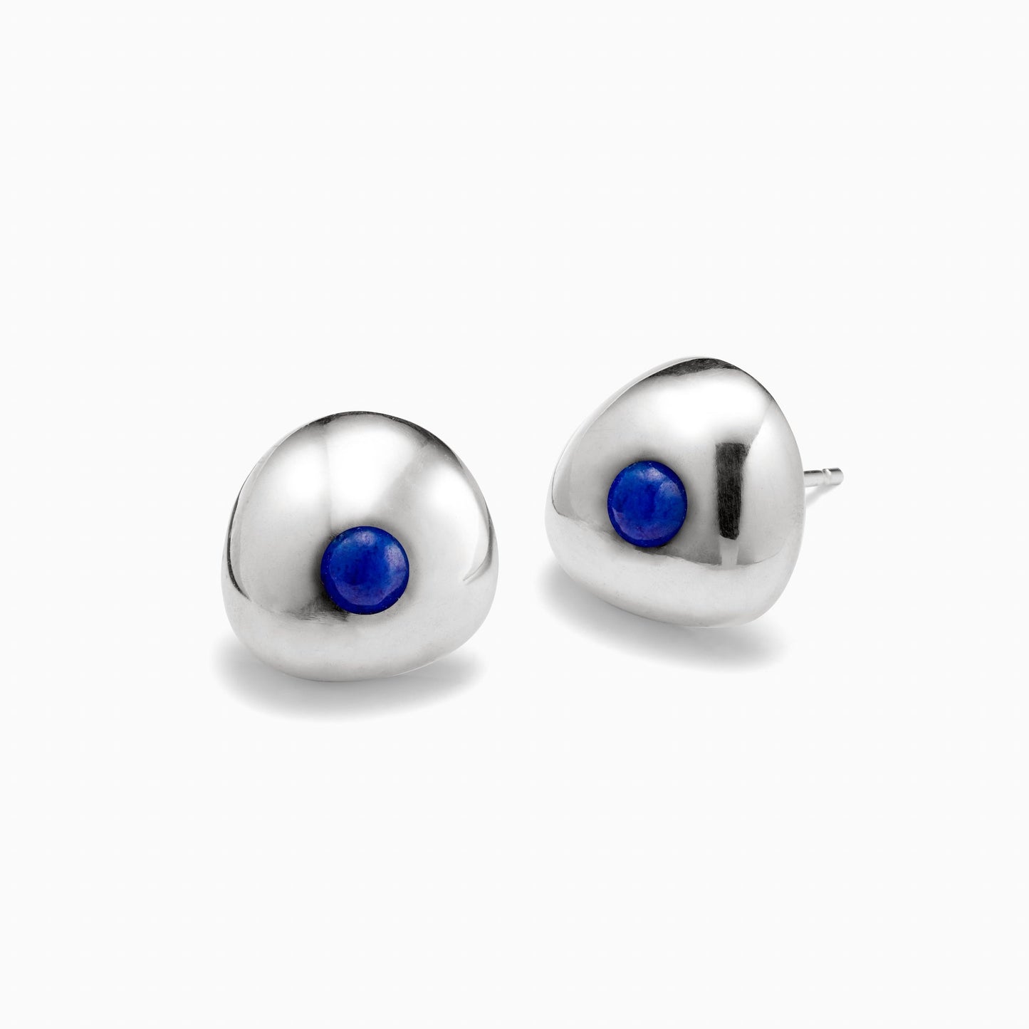 Oversized Round Stud Earrings in Silver