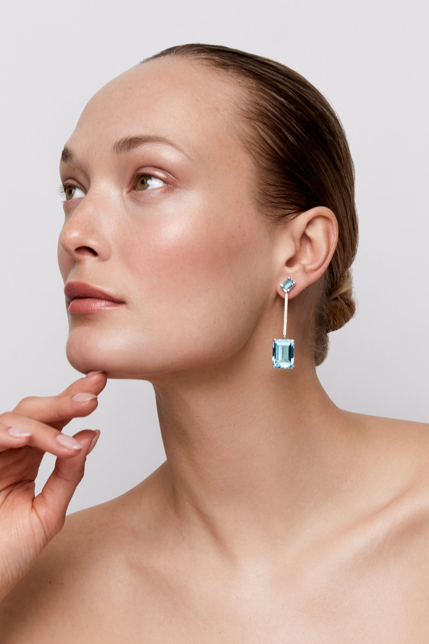 Gold Something Blue Earrings in 14kt Style