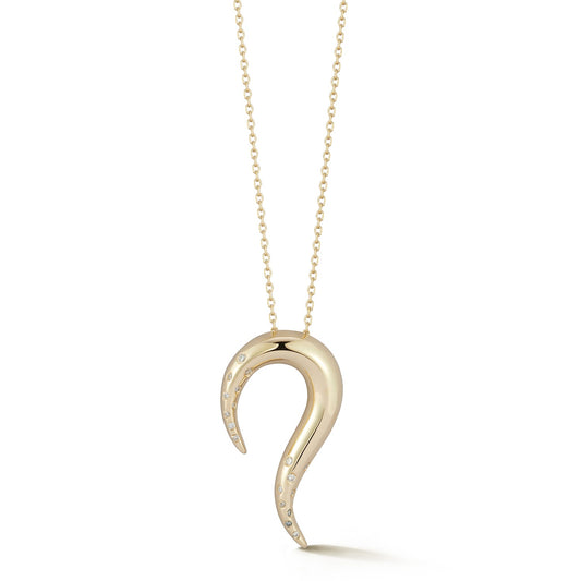 14kt Swoosh Pendant Necklace