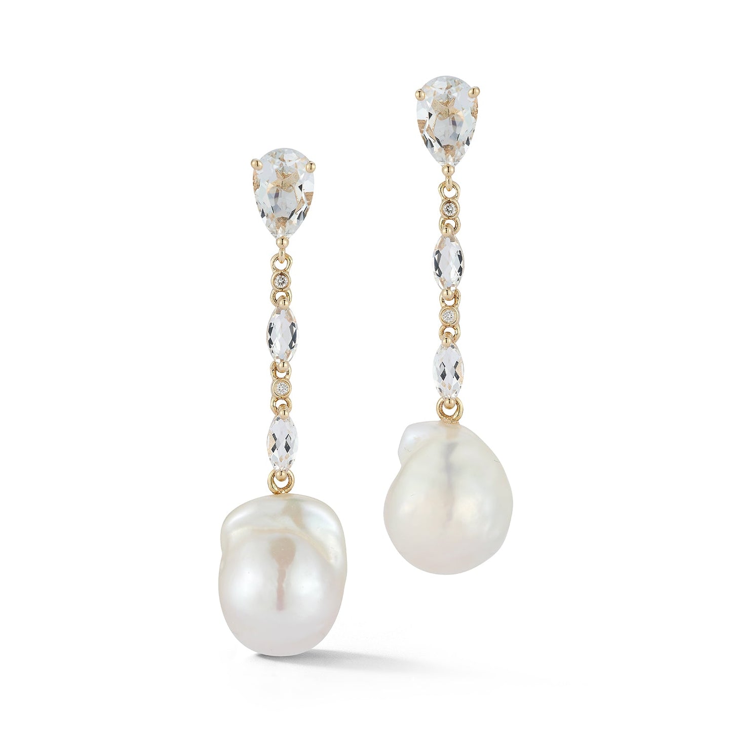 Baroque Pearl Duster Earrings in 14kt Gold