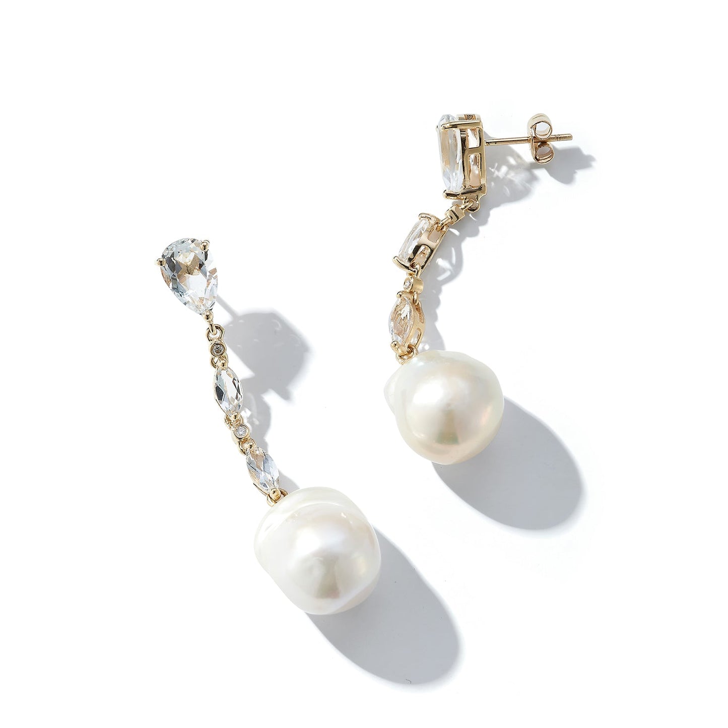 Baroque Pearl Duster Earrings in 14kt Gold