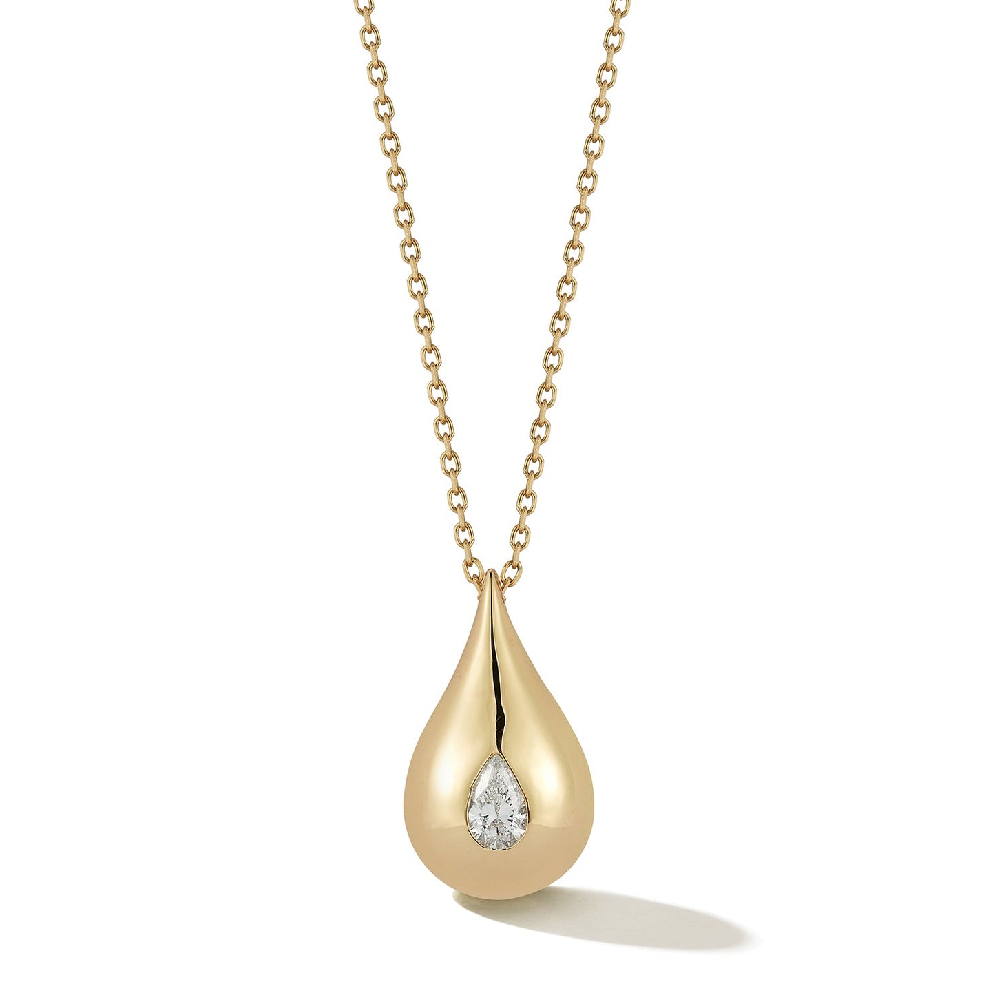 Diamond Water Droplet Necklace in 14kt Gold