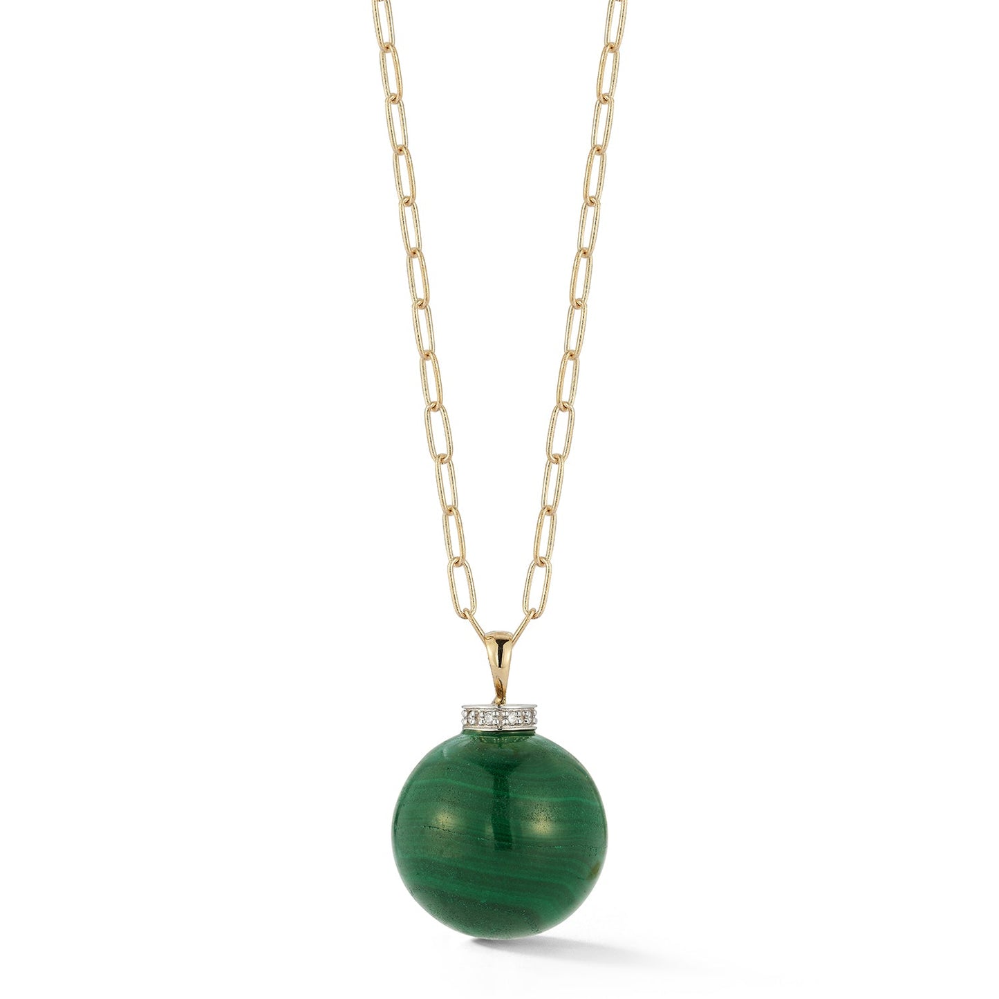 Malachite Drop Necklace with Gum Ball Design