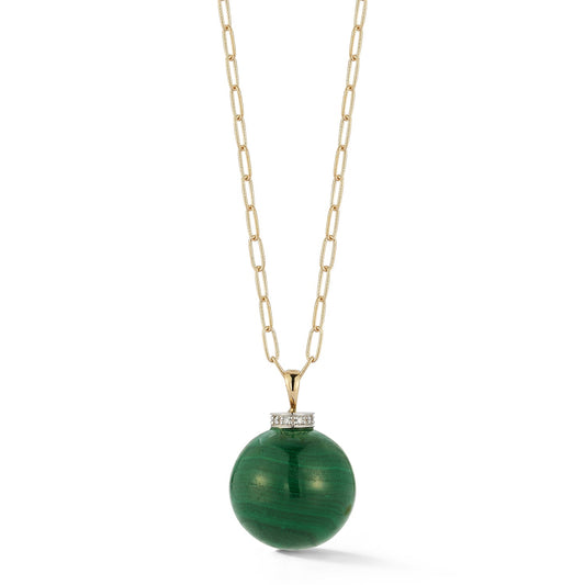 Malachite Drop Necklace with Gum Ball Design