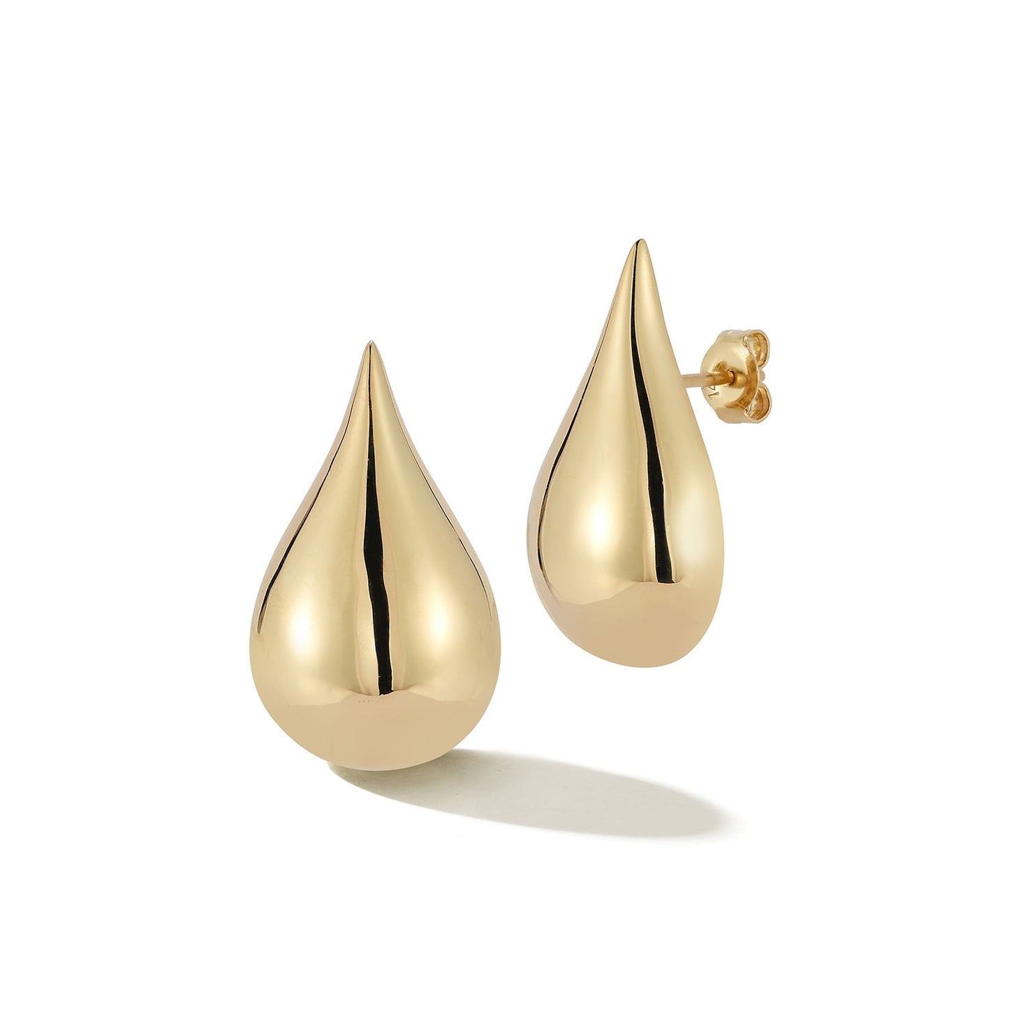 Gold Water Droplet Earrings in 14kt