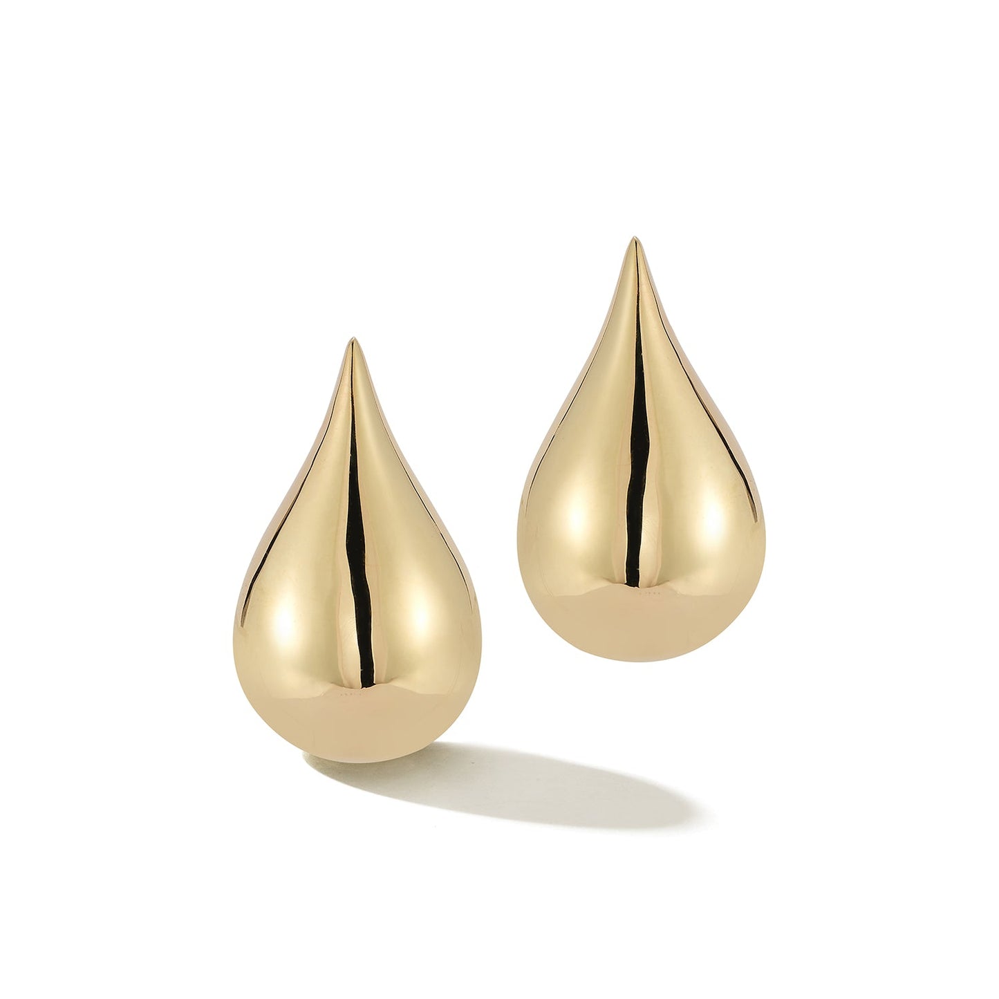 Gold Water Droplet Earrings in 14kt