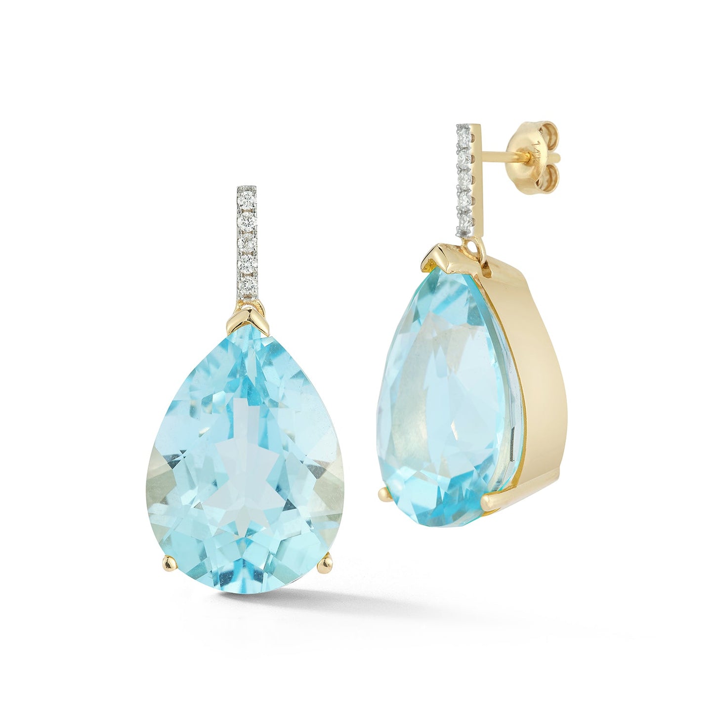 Blue Topaz Pear Drop Earrings