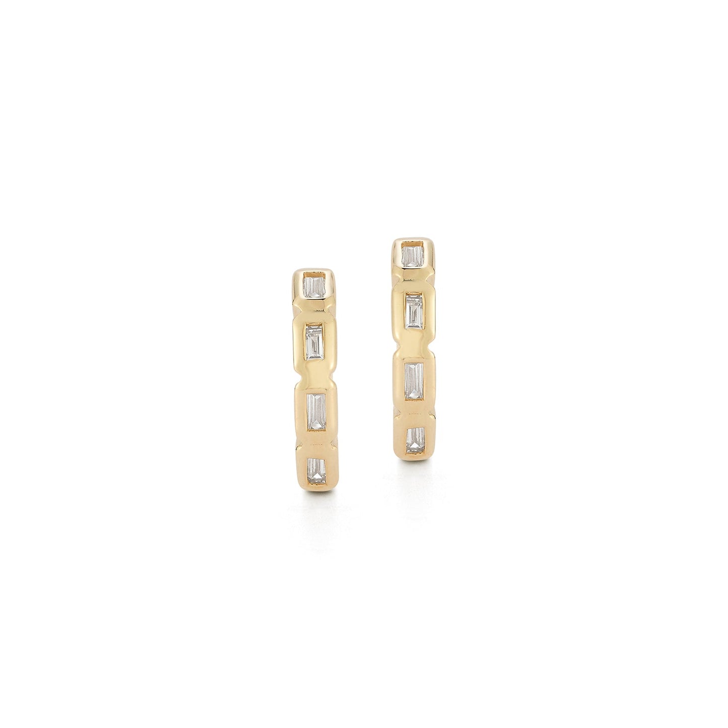 Baguette Diamond Huggie Earrings