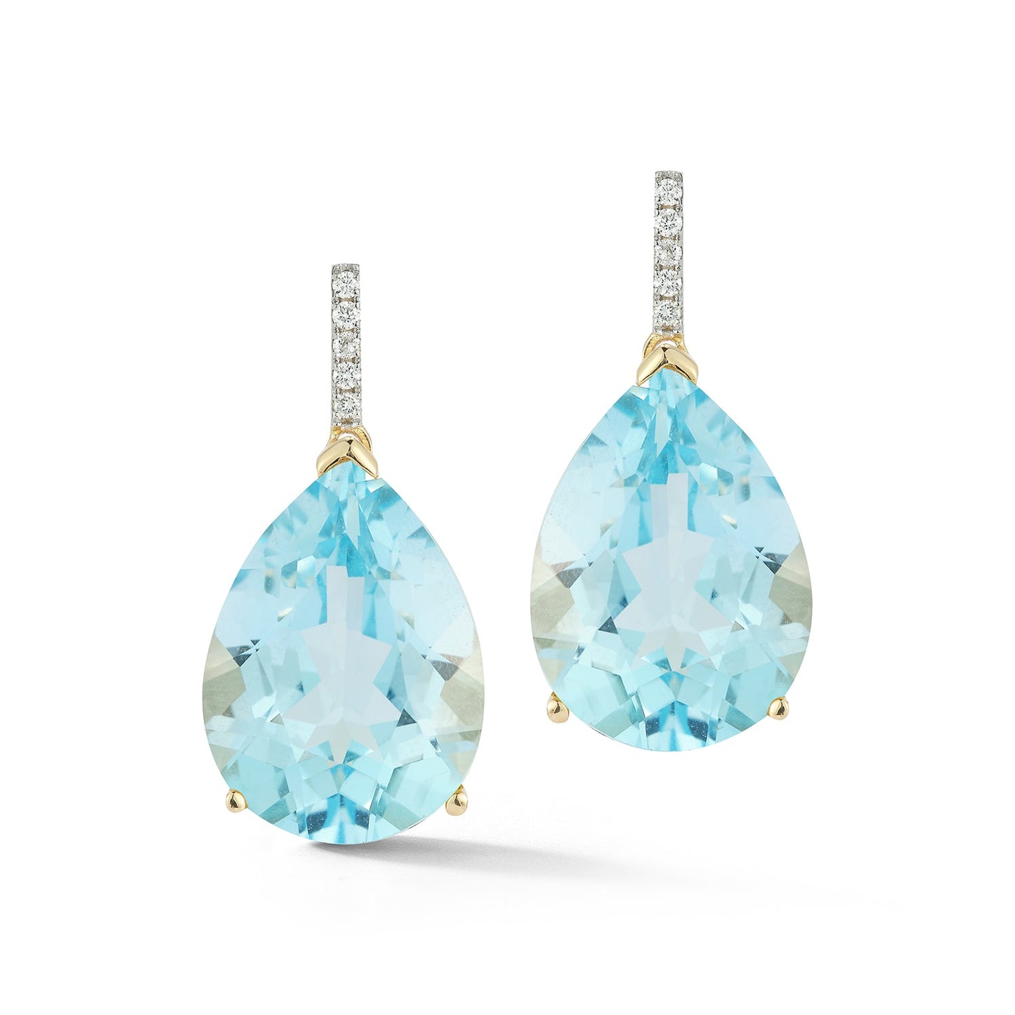 Blue Topaz Pear Drop Earrings