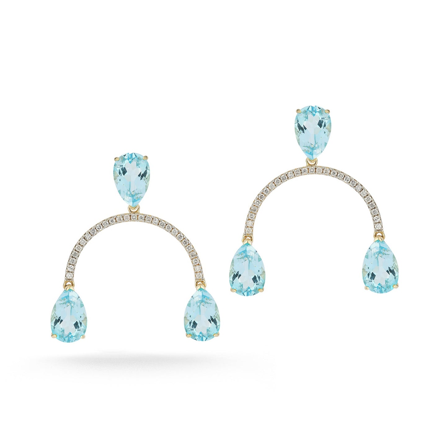 Blue Topaz Teardrop Earrings in 14kt