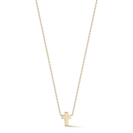 Mini Cross Necklace in 14kt Gold