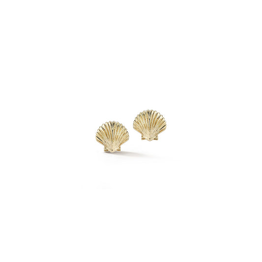 Mini 14kt Gold Venus Stud Earrings