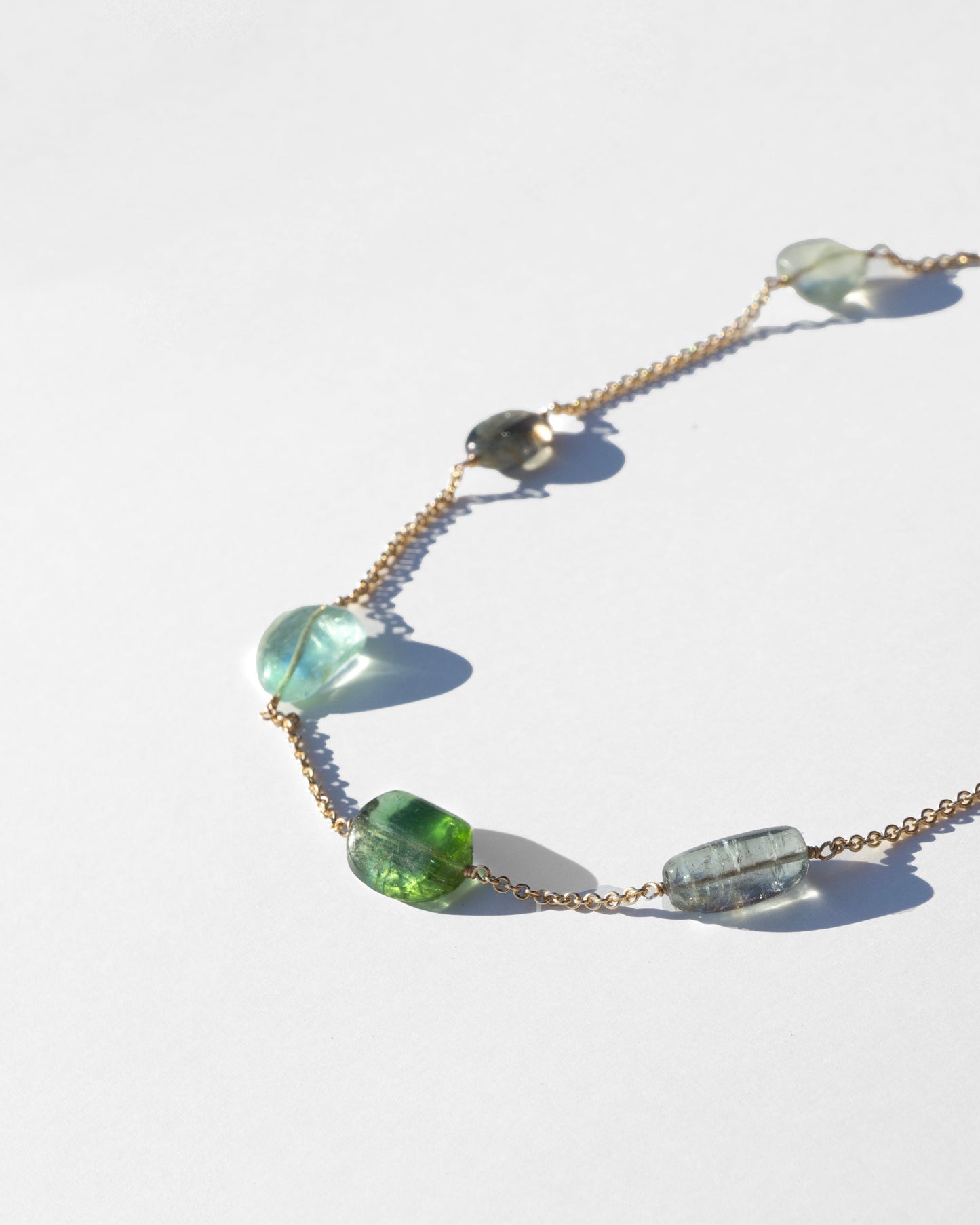 14K Tourmaline Chain Necklace