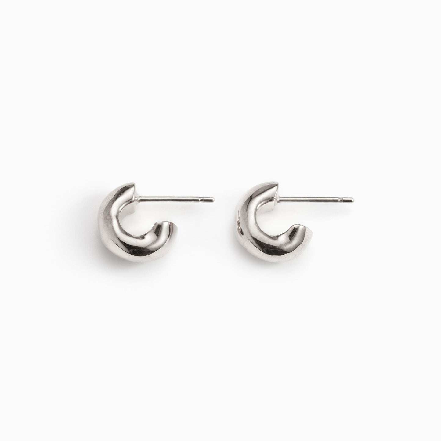 Dahlia Mini Silver Huggie Earrings