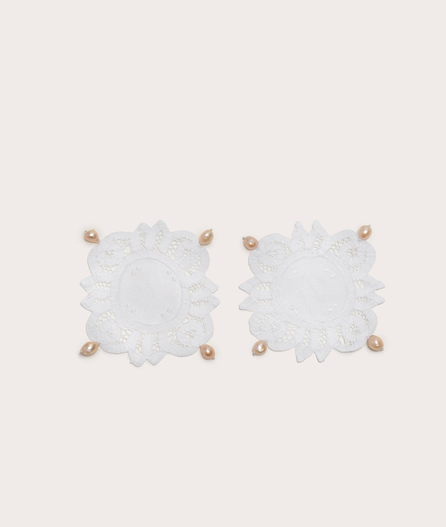 Elegant Pearl Lace Coasters for Home Use