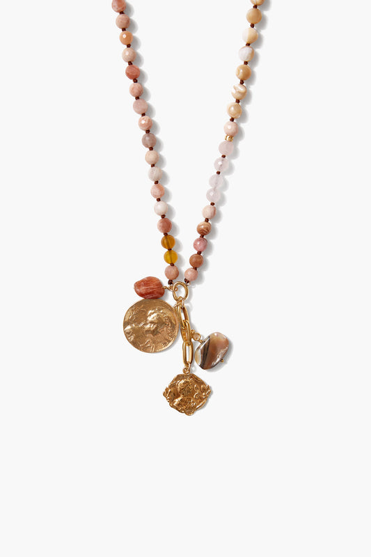 Sunstone Portrait Charm Necklace