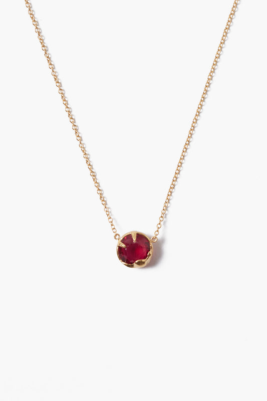 Ruby Crystal July Necklace