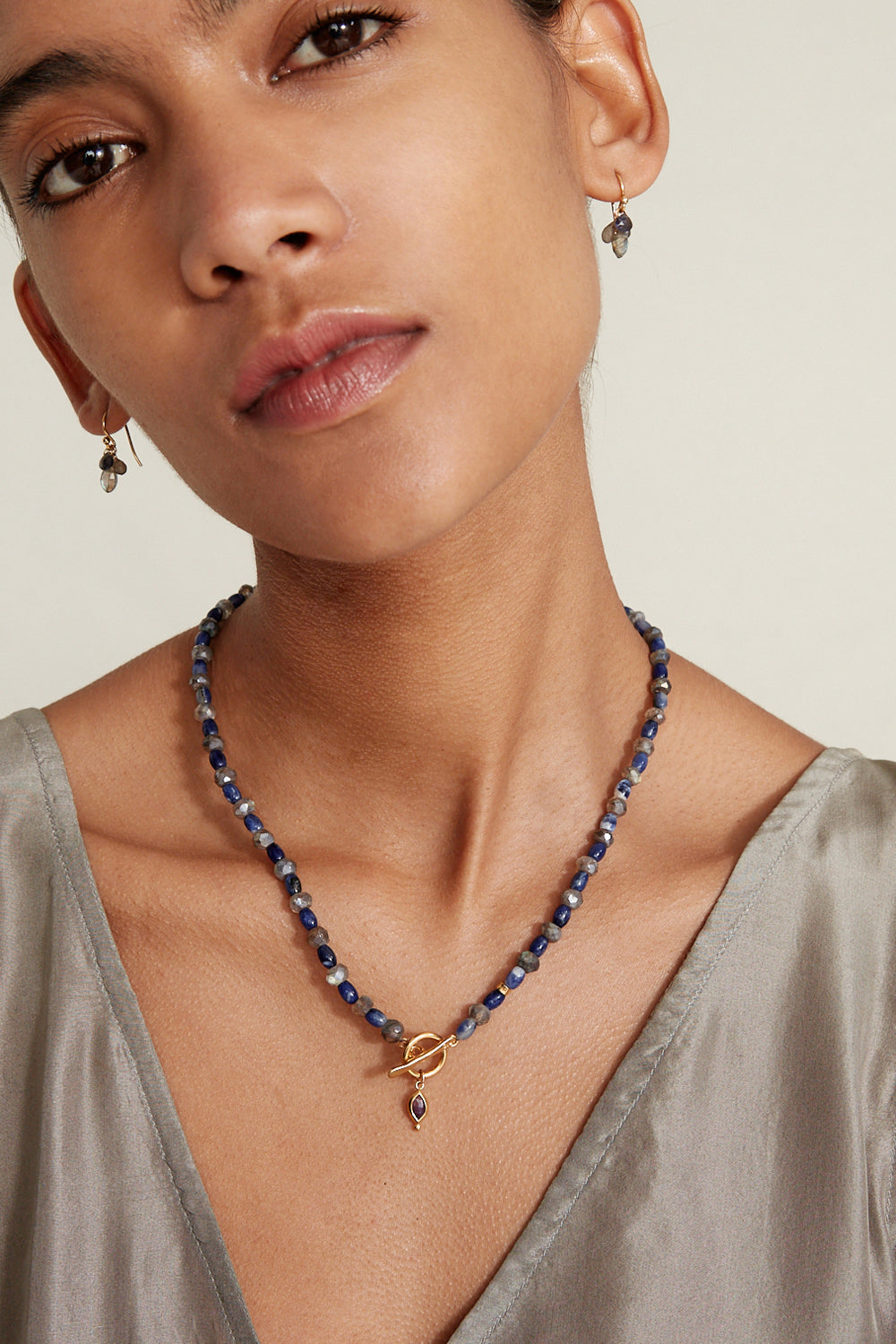 Sodalite Mix Toggle Necklace in Unique Design