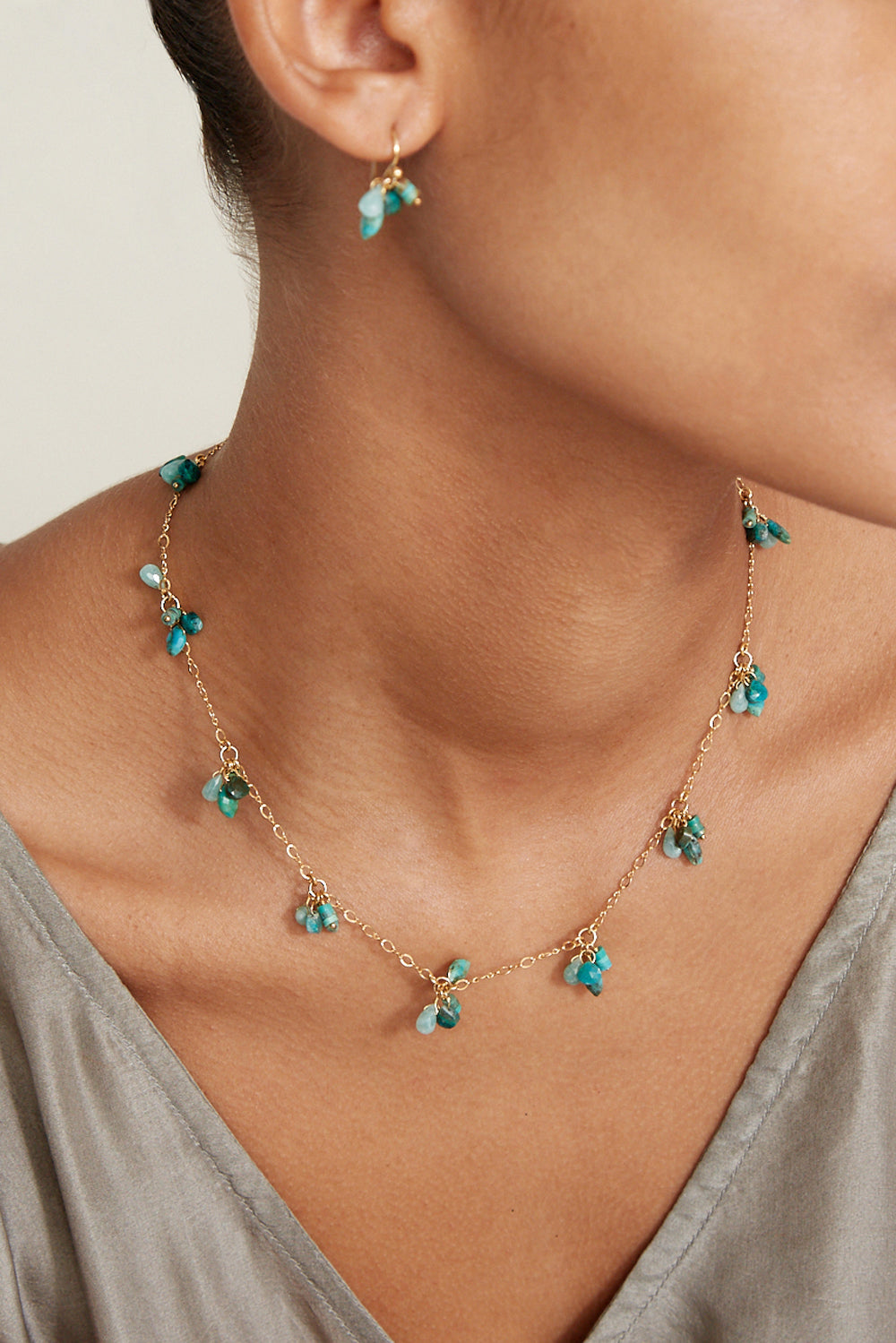 Turquoise Mix Necklace in Elegant Style