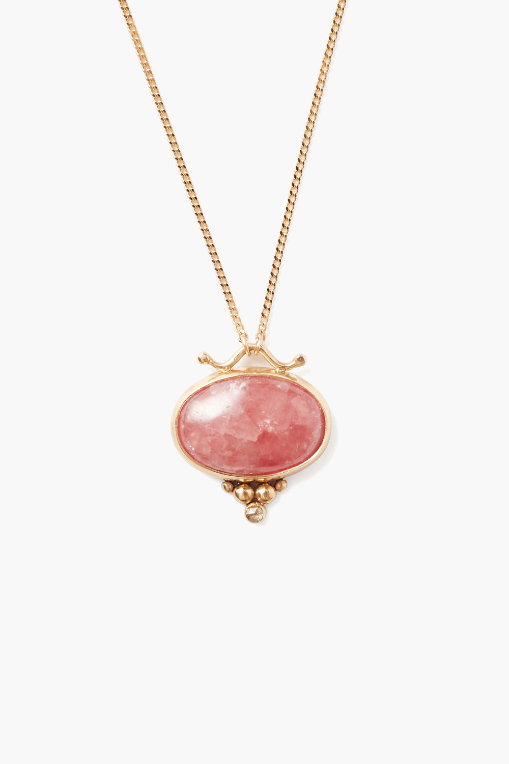 Rhodochrosite 14k Gold Necklace