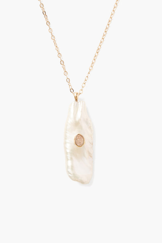 14k White Biwa Pearl Statement Necklace