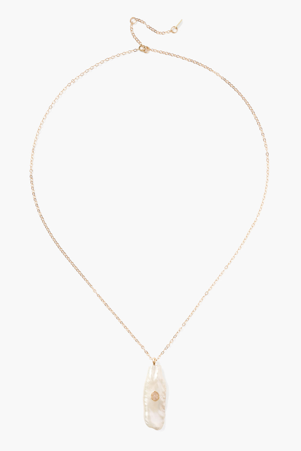 14k White Biwa Pearl Statement Necklace