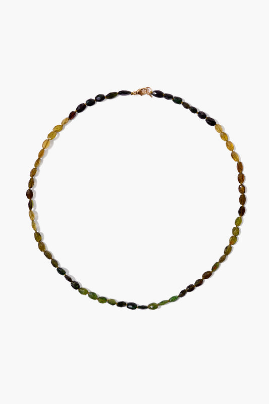 Green Tourmaline Necklace in 14k Gold