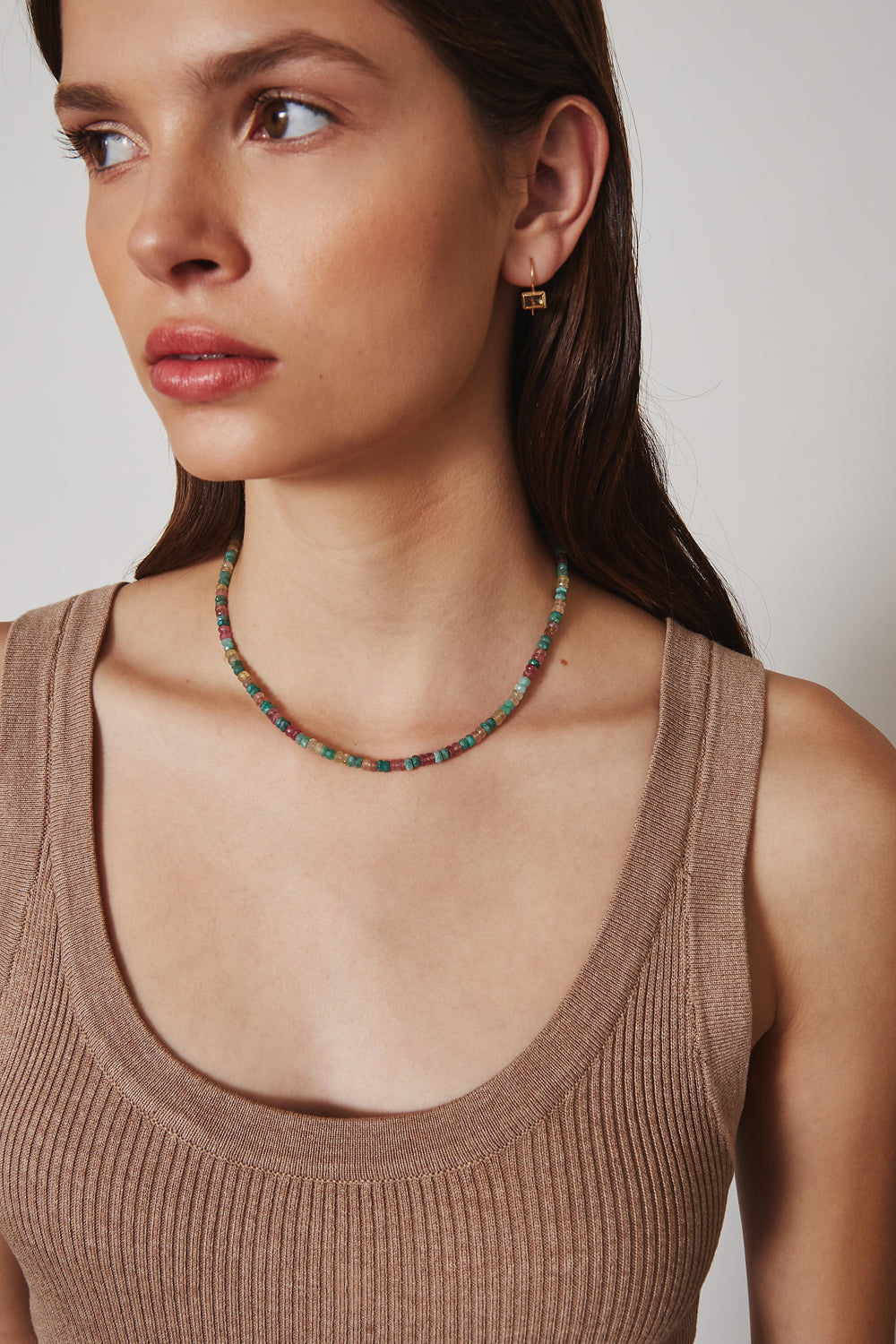 Emerald Mix Collar Necklace in 14k Gold