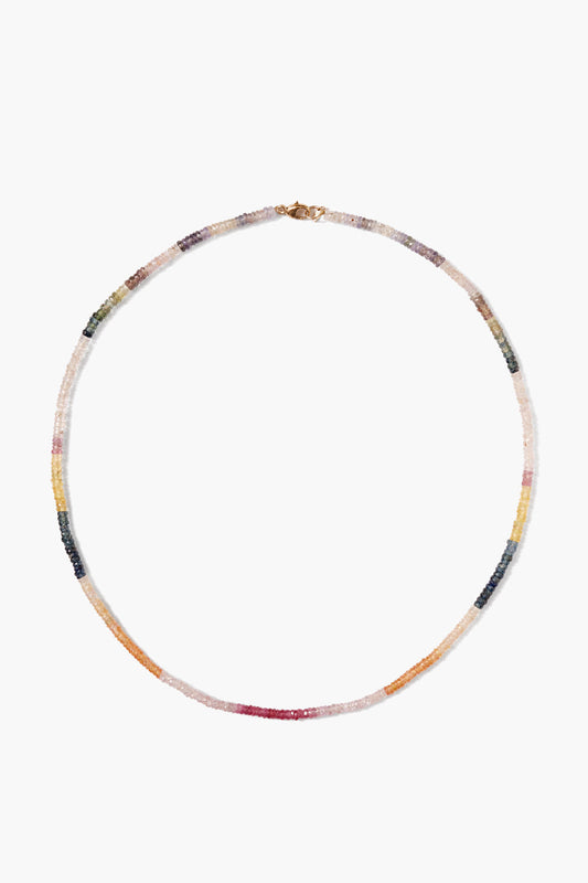 Rainbow Heishi Necklace with Sapphire Mix