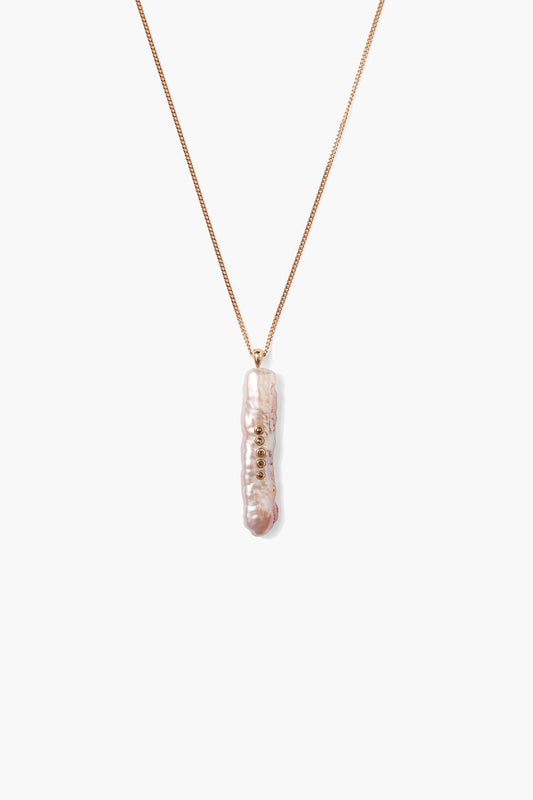 14k Gold Necklace with Pink Pearl