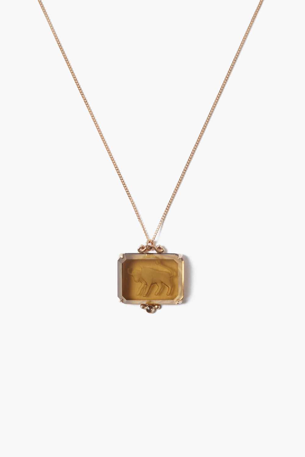 Taurus Zodiac Necklace in 14k Gold