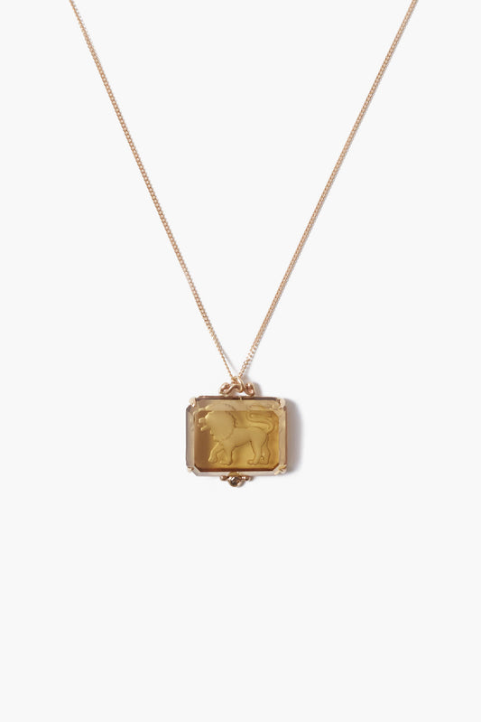 Leo Zodiac Necklace in 14k Gold