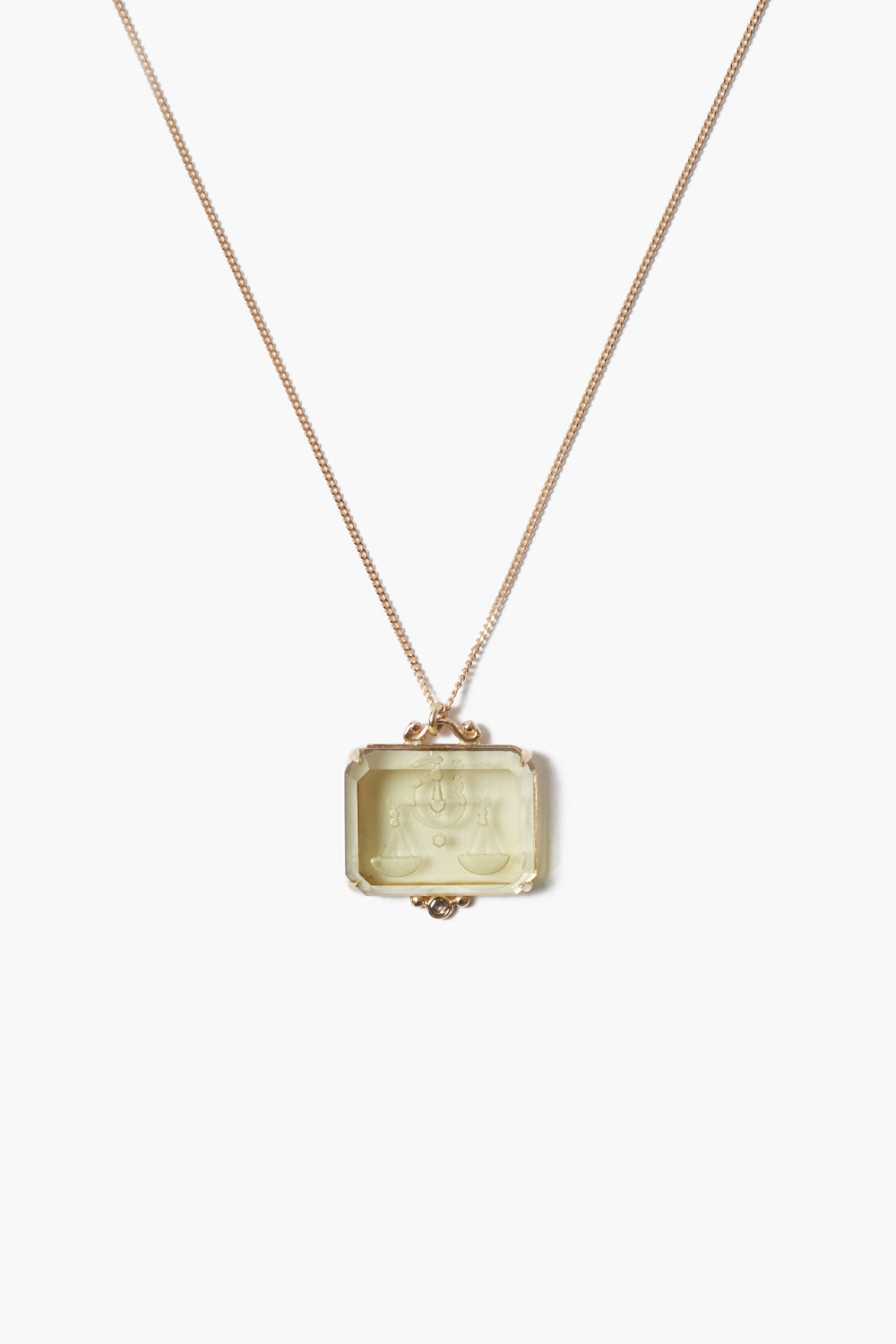 Libra Zodiac Necklace in 14k Gold