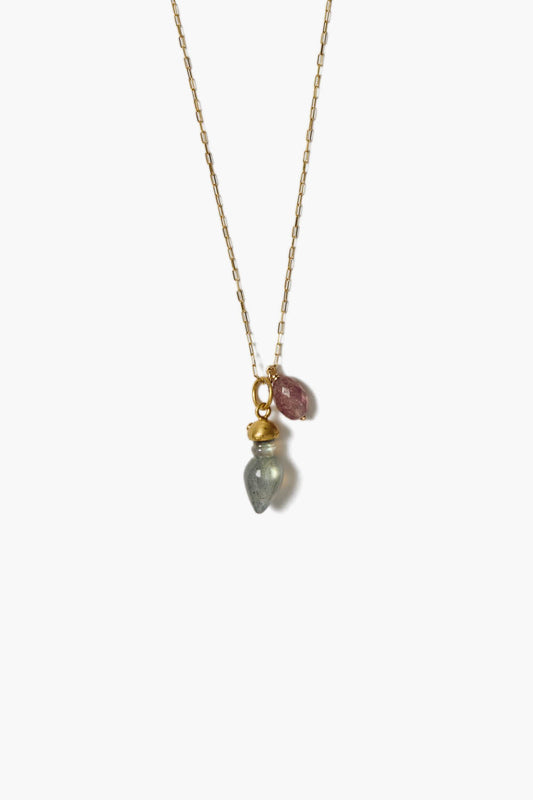 Labradorite Amulet Necklace in 14k Gold