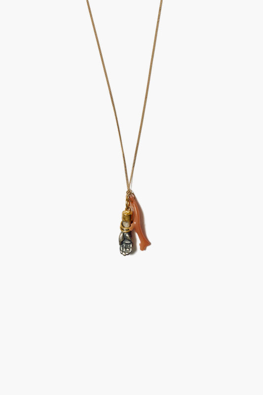 14k Gold Mano Figa Necklace in Salmon