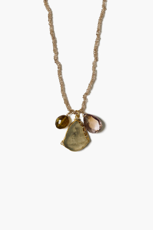 14k Cameo Necklace in Multi Colors