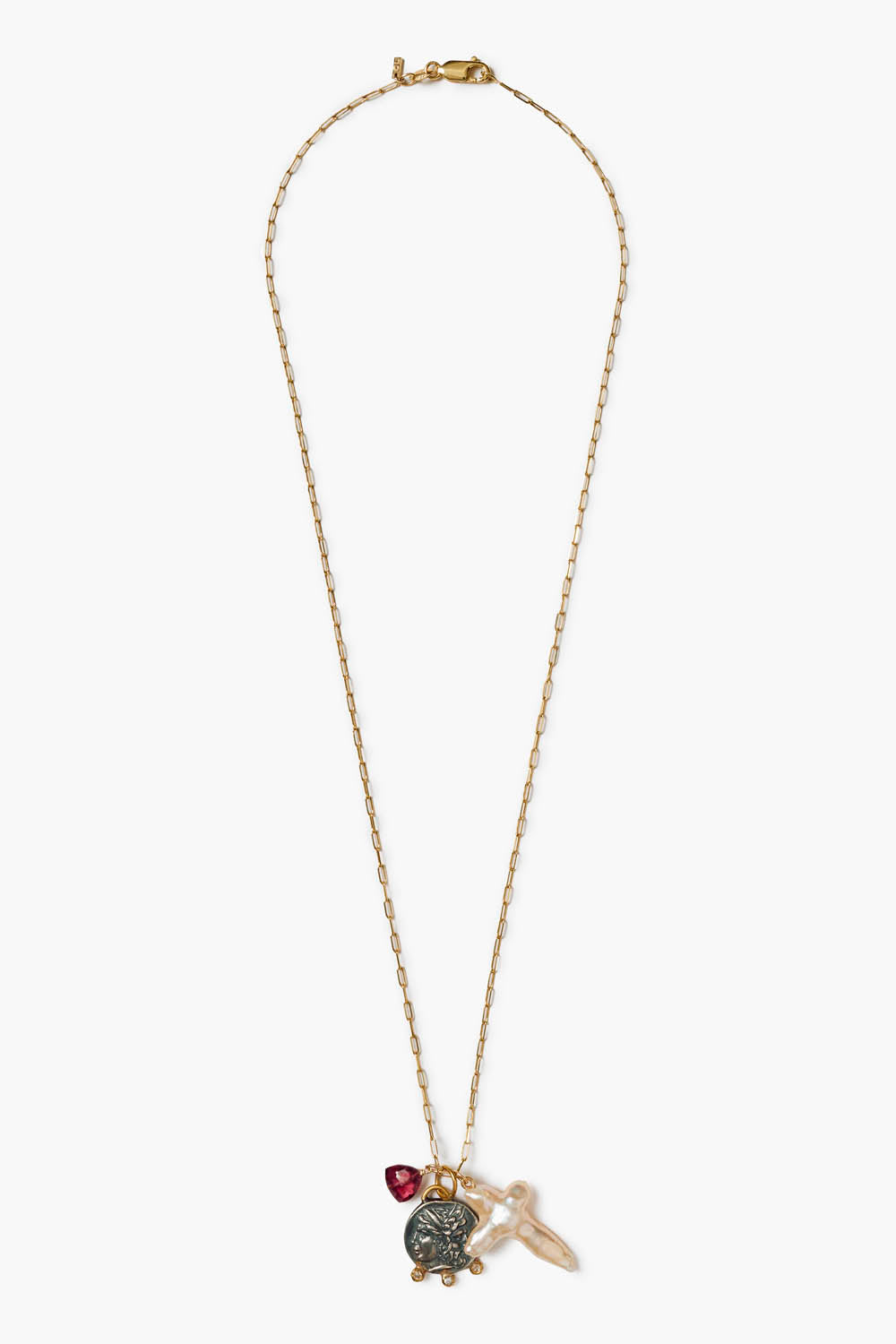 14k Gold Janus Charm Necklace