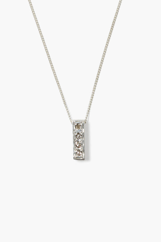 Silver Bar Diamond Necklace for Stylish Elegance