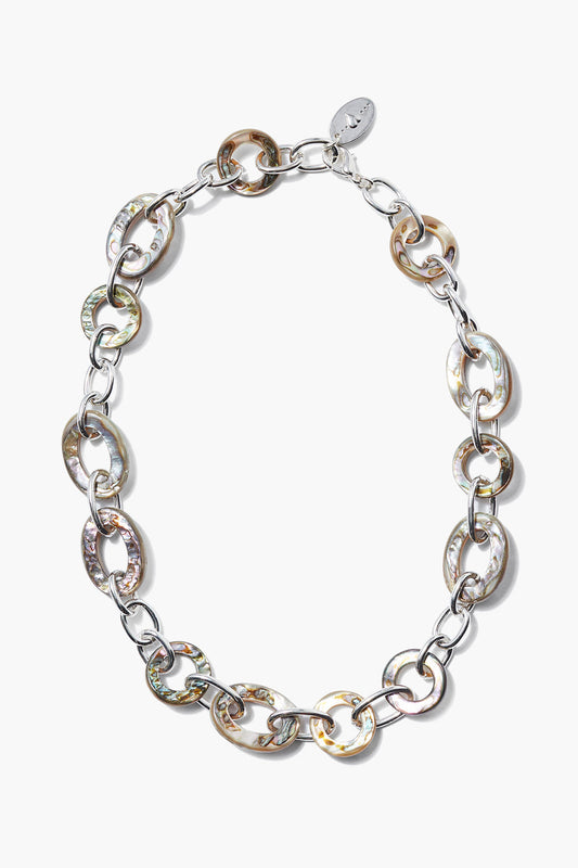 Abalone Silver Mariner Chain Necklace