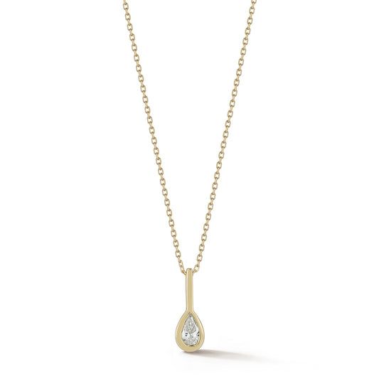 Pear Diamond Necklace in 14kt Gold 1