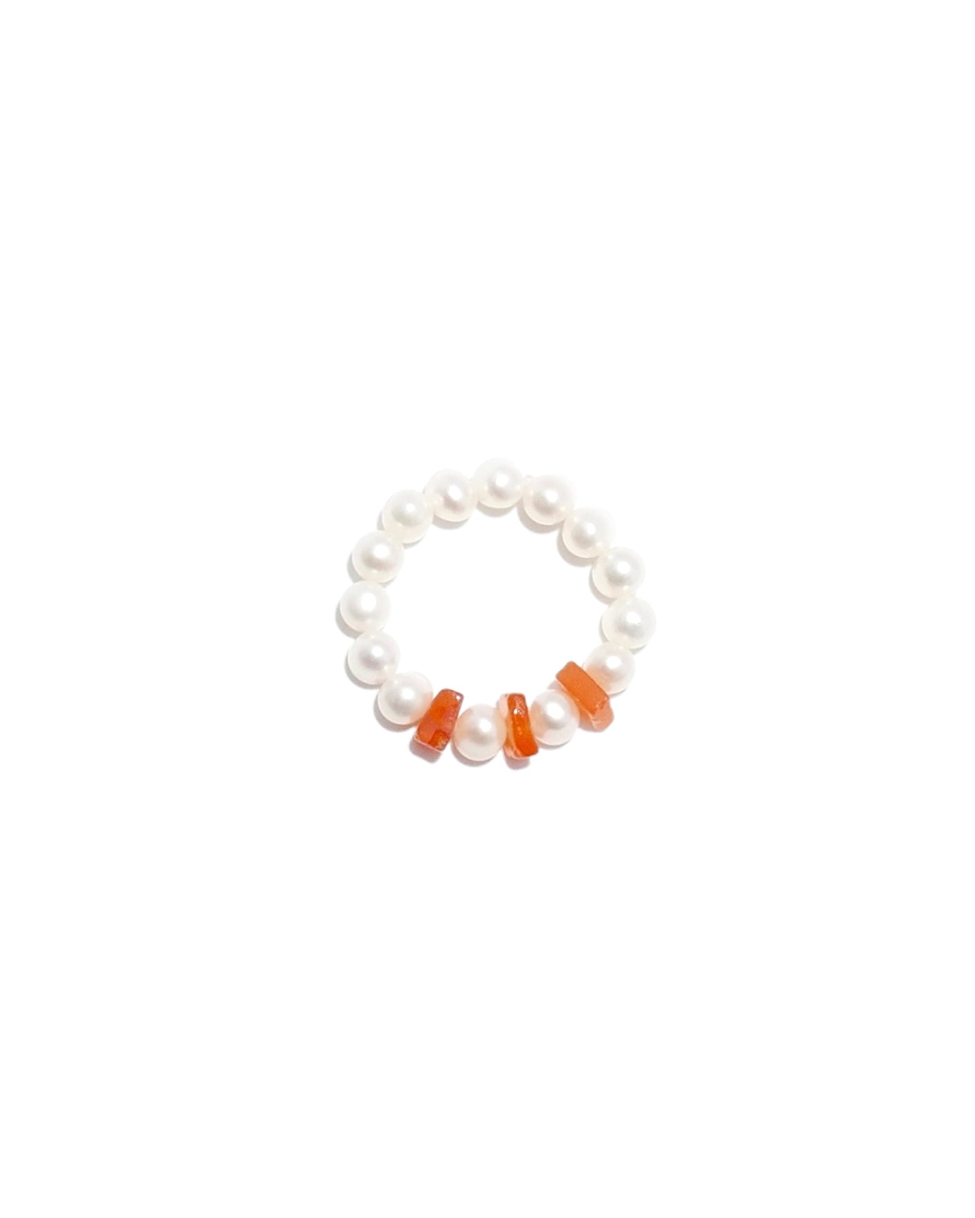 Carnelian and Pearl Statement Ring