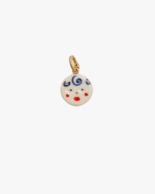 Porcelain Disc Charm for Jewelry Making