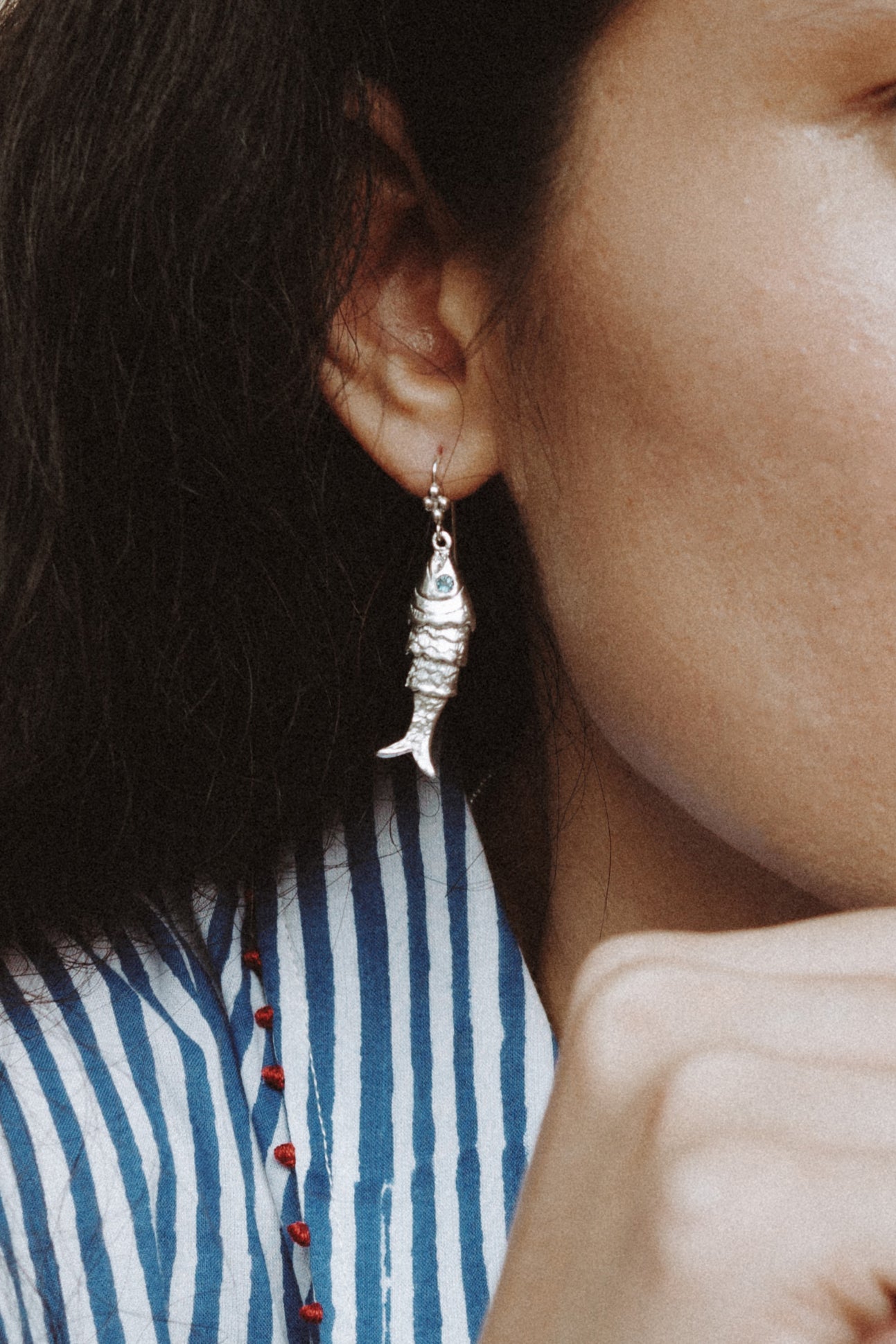 Blue Topaz Koi Earrings