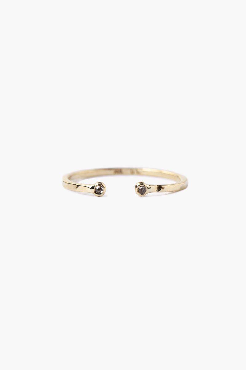 Champagne Diamond Toe Ring in 14k Gold 1