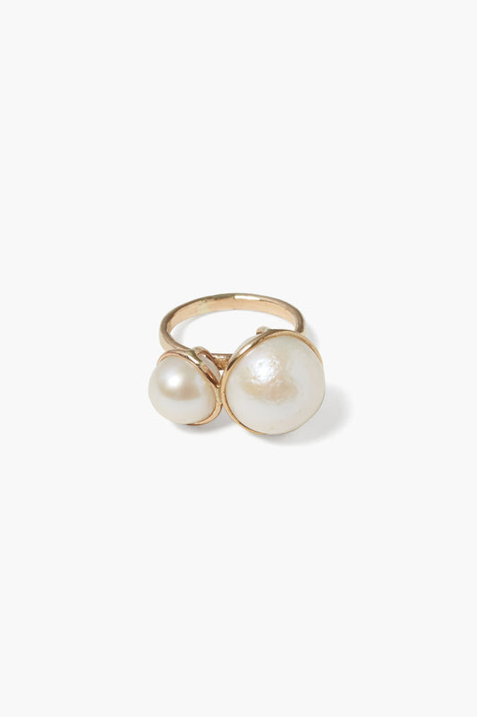 14k White Pearl Ring