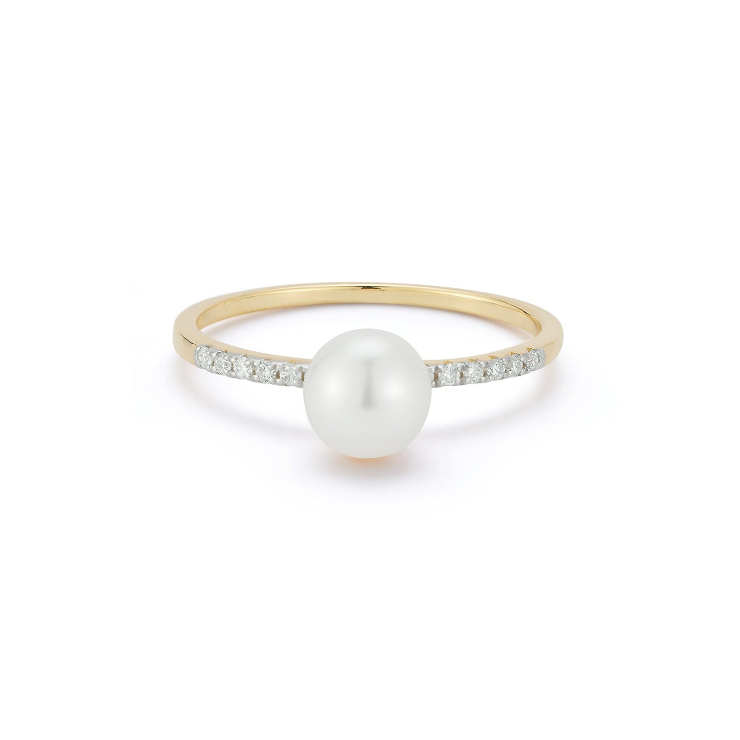 Gold Pearl Sphere Ring in 14kt